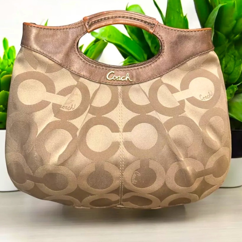 Coach Handbag Brown  with canvas and leather- monogram❤️ , unique